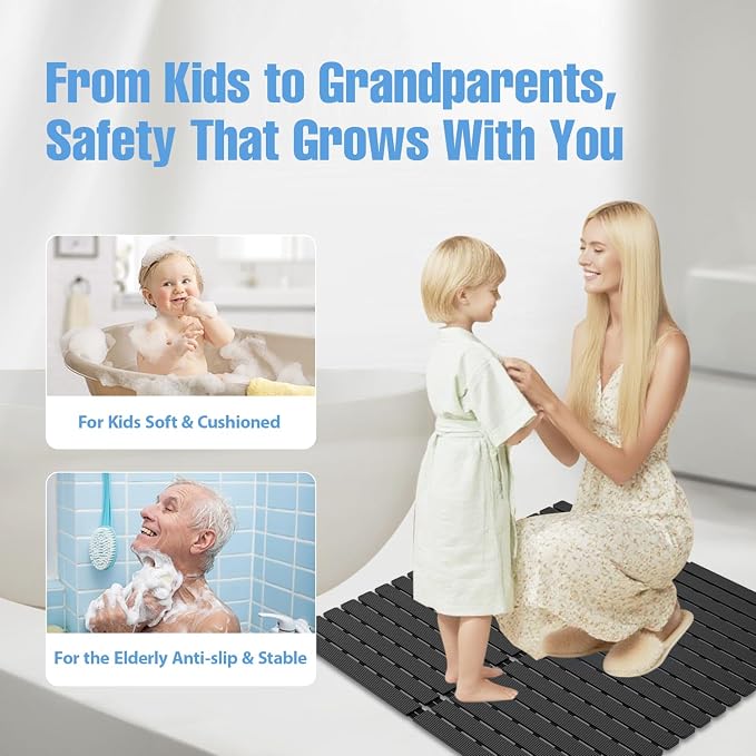 ​Shower Mat Non-Slip Bath Mat for Tub and Shower Stall, 200+ Suction Cups - Image 8
