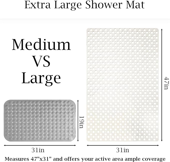 Extra Large Shower Mat Non Slip, 47 * 31 Inch Bath Mat - Image 2