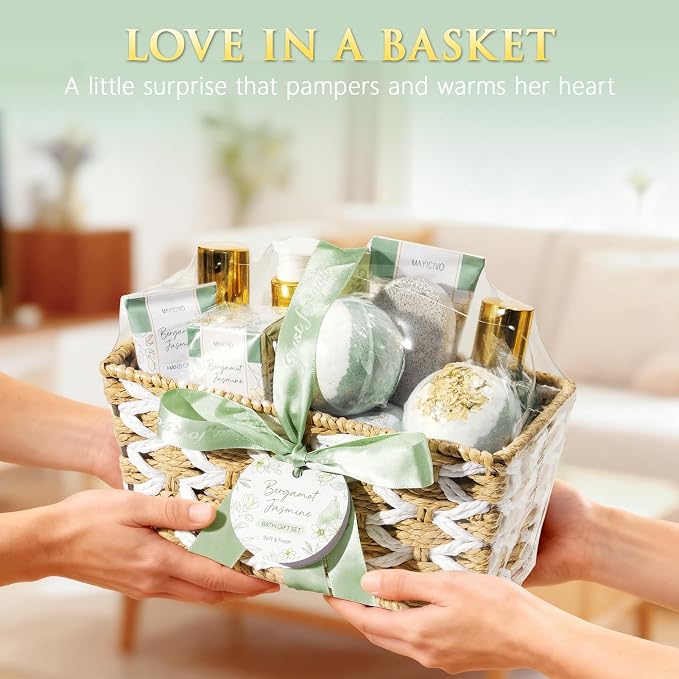 Christmas Birthday Gifts for Women, Bergamot Jasmine Relaxing Spa Gift Baskets - Image 9