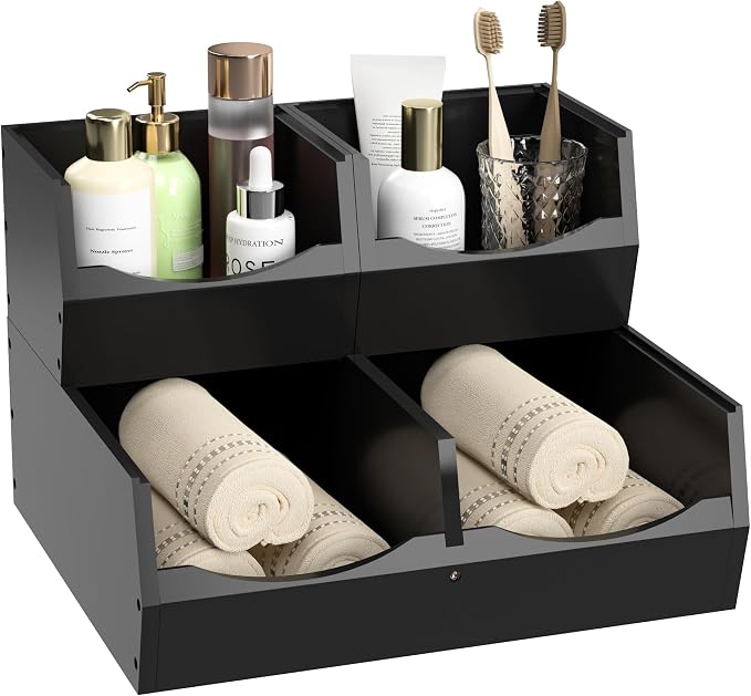 3 Set Bamboo Pantry Organizers and Storage, Open Front Vegetable Fruit by Bamdibola