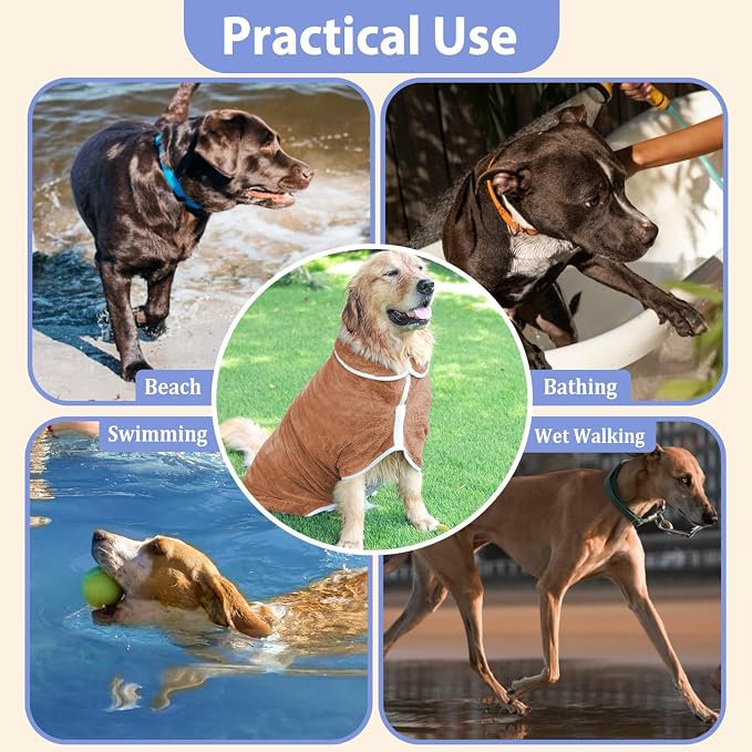 Dog Bathrobe Towel Dog Drying Coat - Image 5