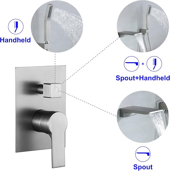 SHAMANDA Waterfall Wall Mounted Bathtub Faucet - Image 2