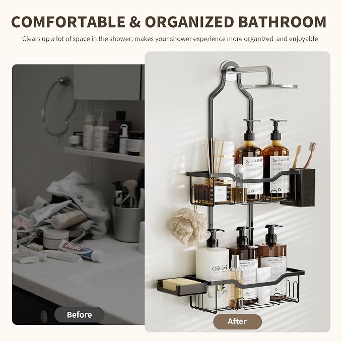 Shower Caddy Hanging 2-Tier Bathroom Organizer - Image 7