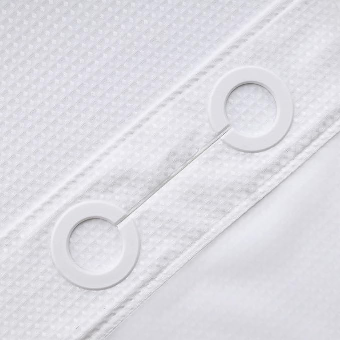 River Dream Stall Heavyweight No Hooks Required Dotted Waffle Weave Shower - Image 4