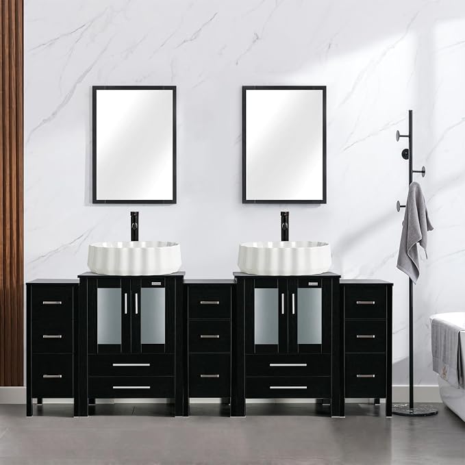 eclife 84" Modern Bathroom Vanity Sink Combo Freestanding Cabinet by eclife