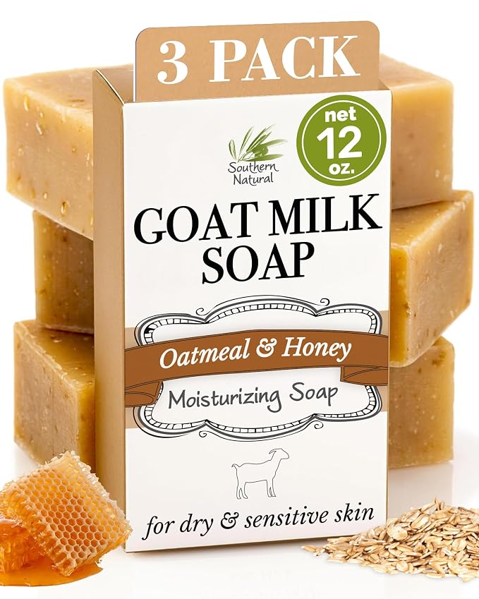 Southern Natural Oatmeal Soap Bar Unscented Goat Milk Soap Bars by SouthernNatural