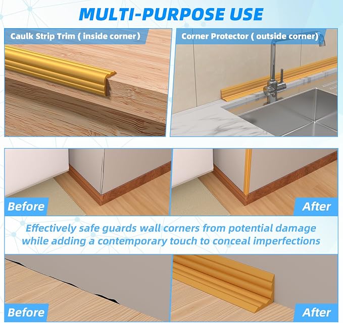 10FT Flexible Wall Corner Protector Moulding Trim, Peel and Stick Inside & - Image 6