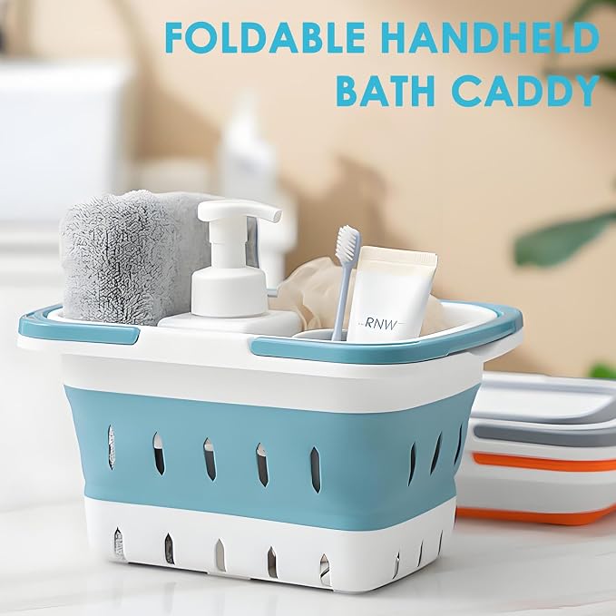 Portable Shower Caddy Tote – Collapsible Plastic Basket - Image 2
