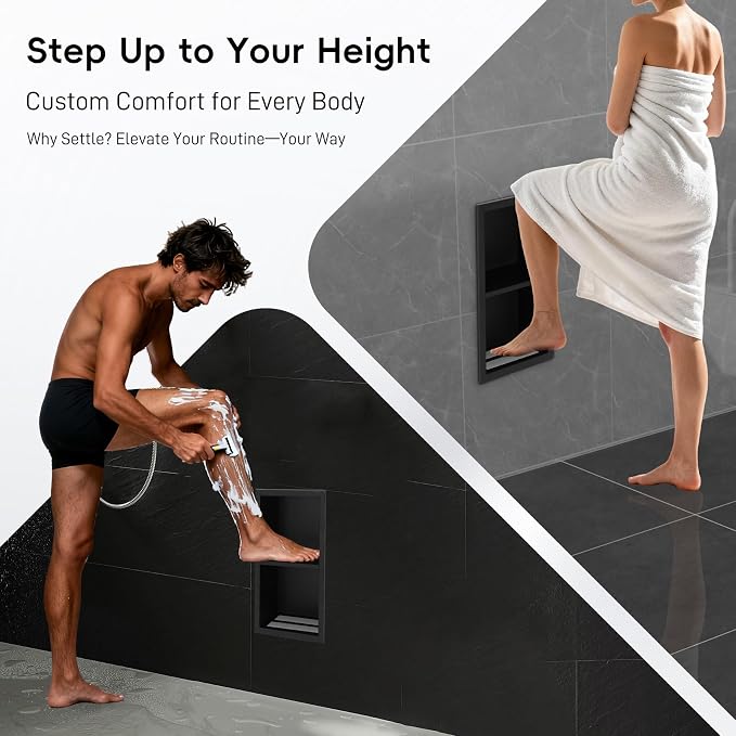 Shower Foot Rest for Shaving Legs, 304 Stainless Steel Footrest Niche, Niche - Image 2