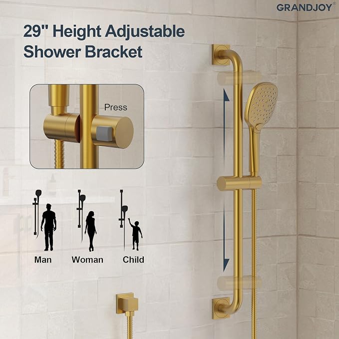 Brushed Gold 10 Inch Rainfall Shower System - Image 7