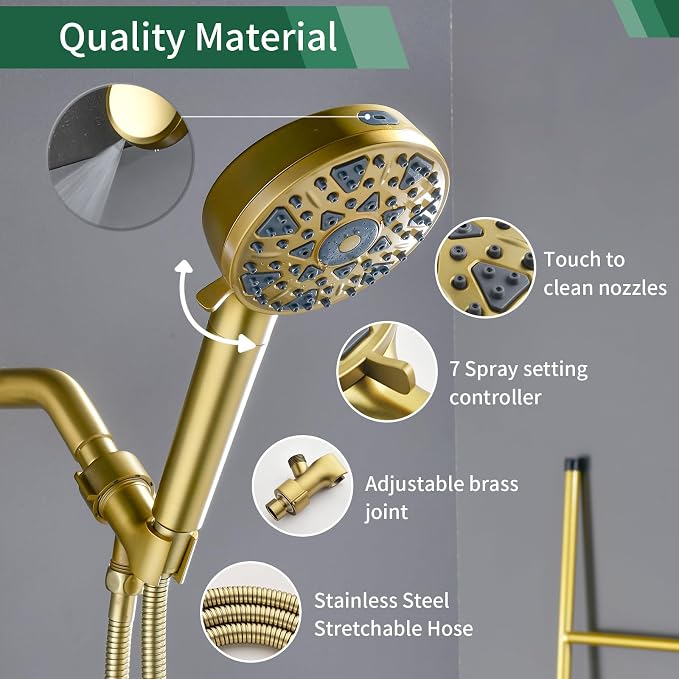 Shower Faucet Set with 7 Functions Handheld Shower Head Filter Shower Combo Set - Image 5
