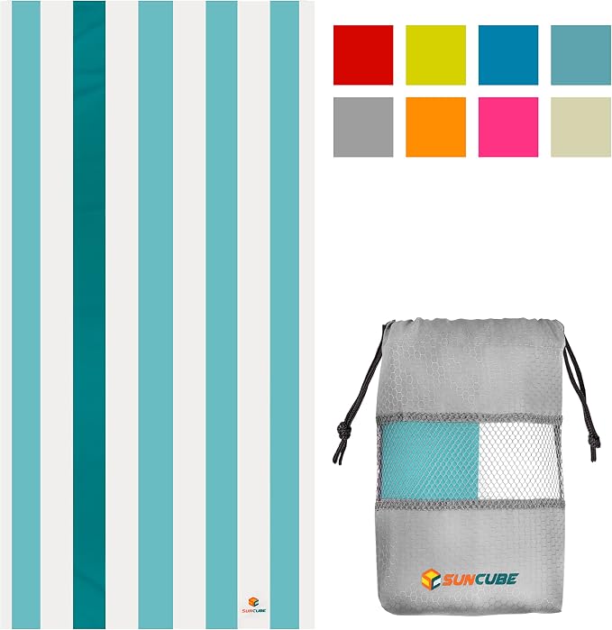 SUN CUBE Microfiber Beach Towel, Quick Dry Sand Free Beach Towel, Lightweight - Image 2