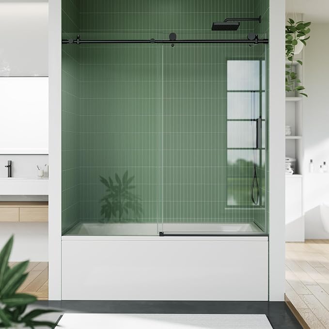 Frameless Sliding Shower Door, 5/16" SGCC Tempered Clear Glass - Image 8