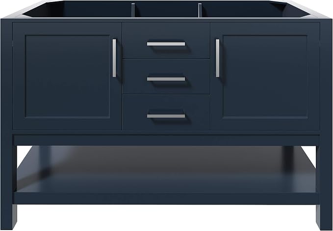 ARIEL 54" Midnight Blue Bathroom Vanity Base Cabinet, 2 Soft Closing Doors and by Ariel