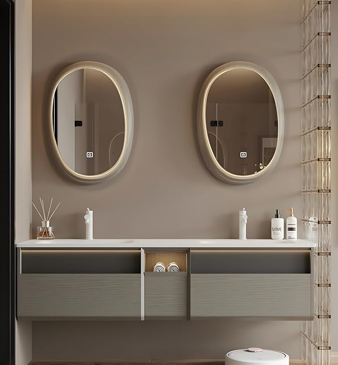 Double Sink Bathroom Vanity, Floating Vanity by LUTHXAY