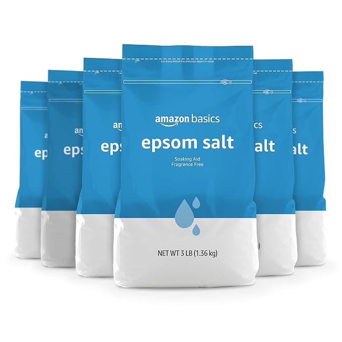 Amazon Basics Epsom Salt Soak, Magnesium Sulfate USP, 3 Pound by AmazonBasics