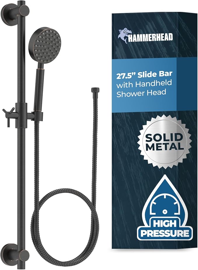 HammerHead Showers® Solid Metal 27.5 Inch Shower Slide Bar Set and Handheld by HammerHeadShowers