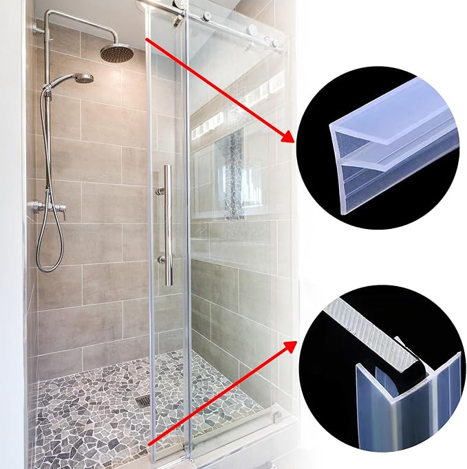 Frameless Soft Shower Door Sweep Seal Drip Rail, Glass Shower Silicone Door - Image 3