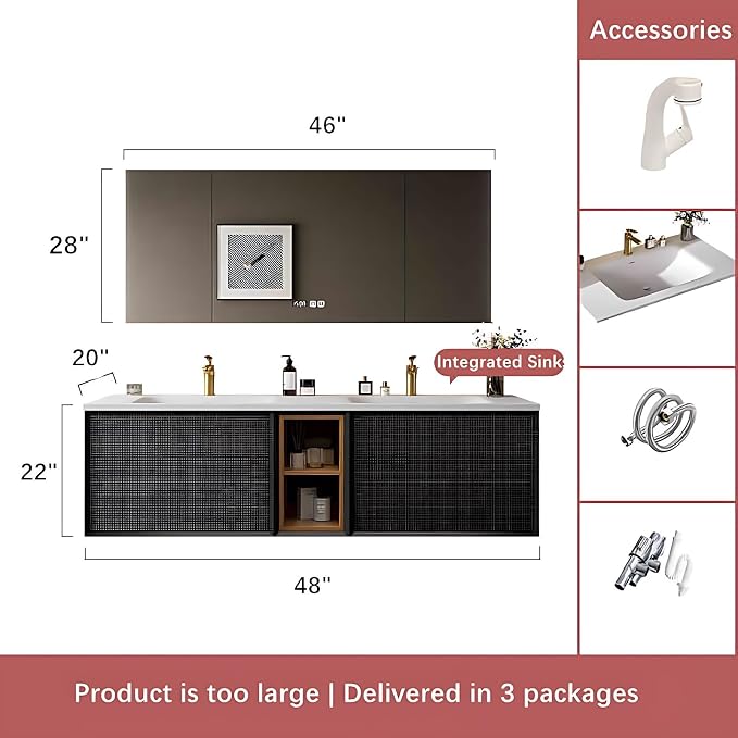 Double Sink Bathroom Vanity Set - Image 7