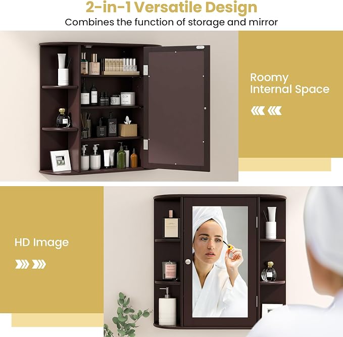 RELAX4LIFE Bathroom Wall Cabinet - Image 5
