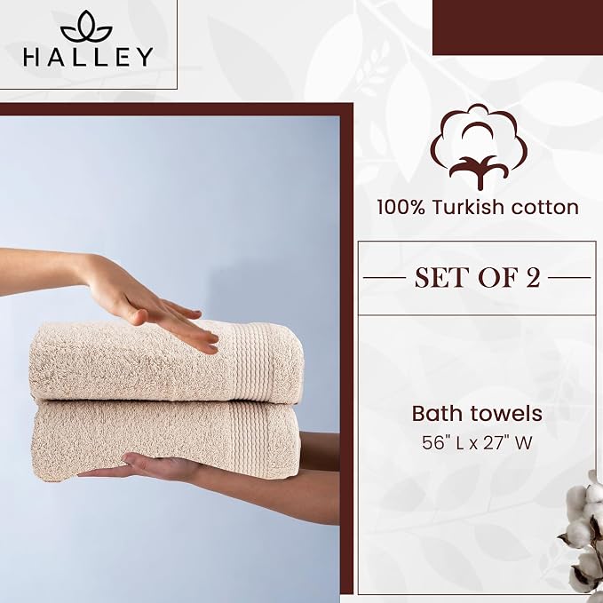 HALLEY Turkish Cotton Towels Bath Towels Super Soft Highly Absorbent 100% - Image 6
