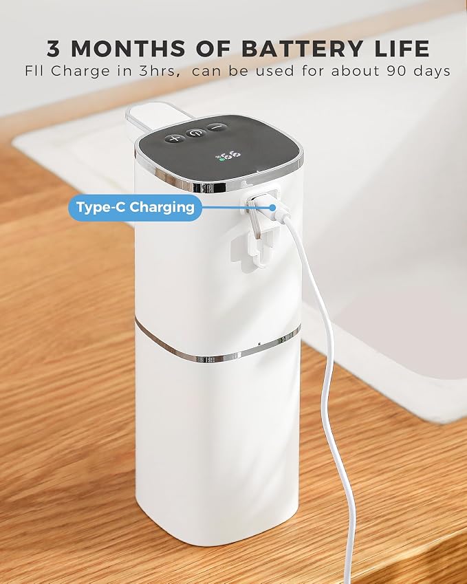 2 Pack Automatic Liquid Soap Dispenser, 12.8oz Rechargeable, Adjustable Liquid - Image 4