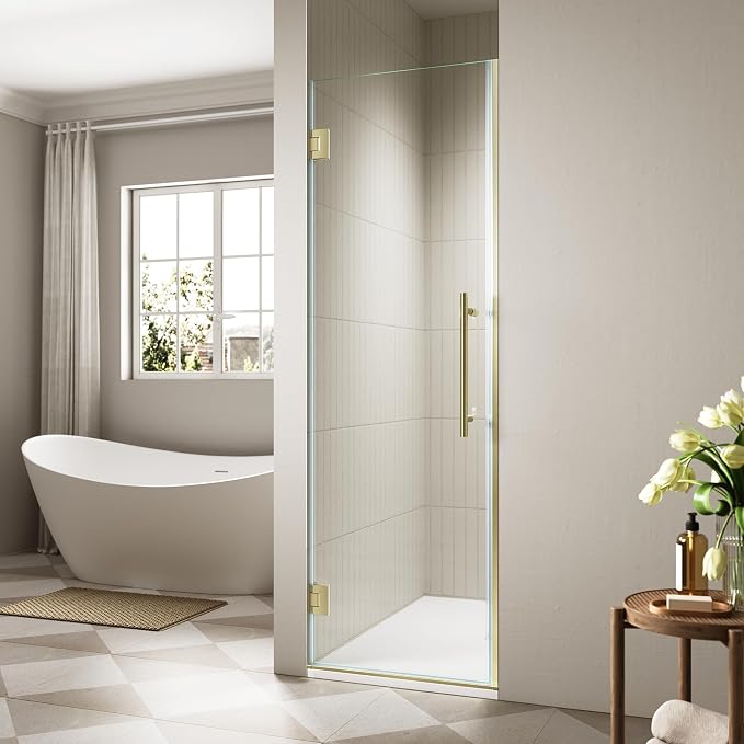 29.6-29.8" x 72"Frameless Hinged Shower Door, Single Swing Shower Panel by Unknown