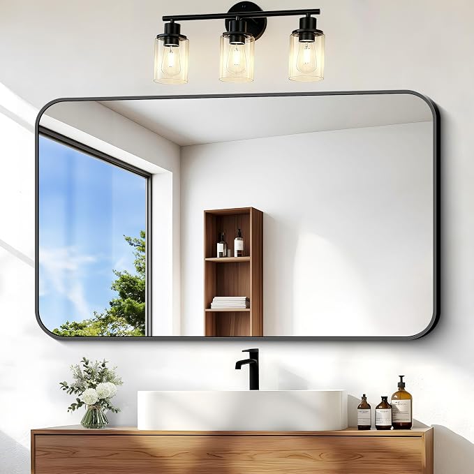BONEWEI 24x40 inch Bathroom Mirror, Wall Mounted Bathroom Frame Vanity Mirror - Image 2