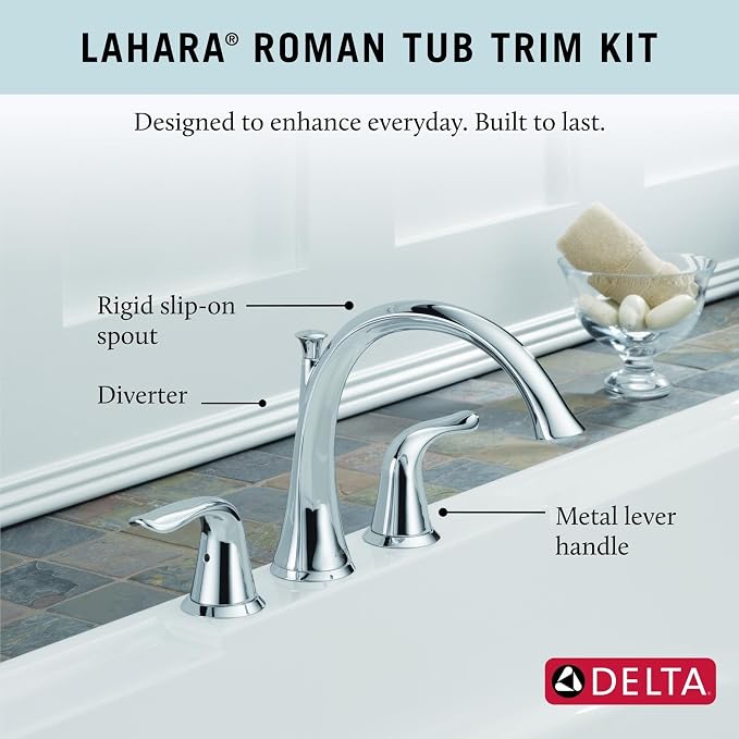 Delta Faucet Lahara 2-Handle Widespread Roman Tub Faucet - Image 3