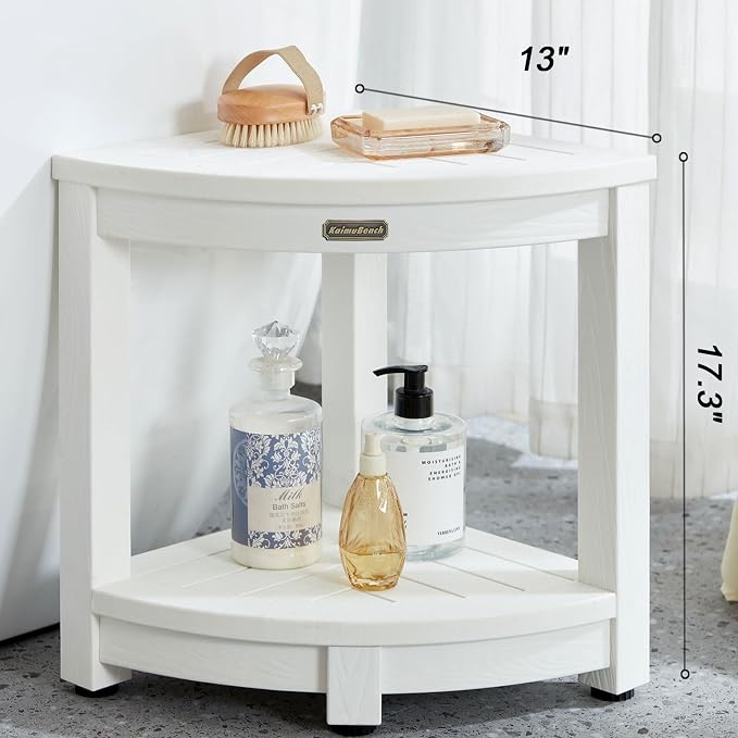 Corner Shower Stool for Inside Shower Waterproof, Poly Lumber Bathroom Shower - Image 3