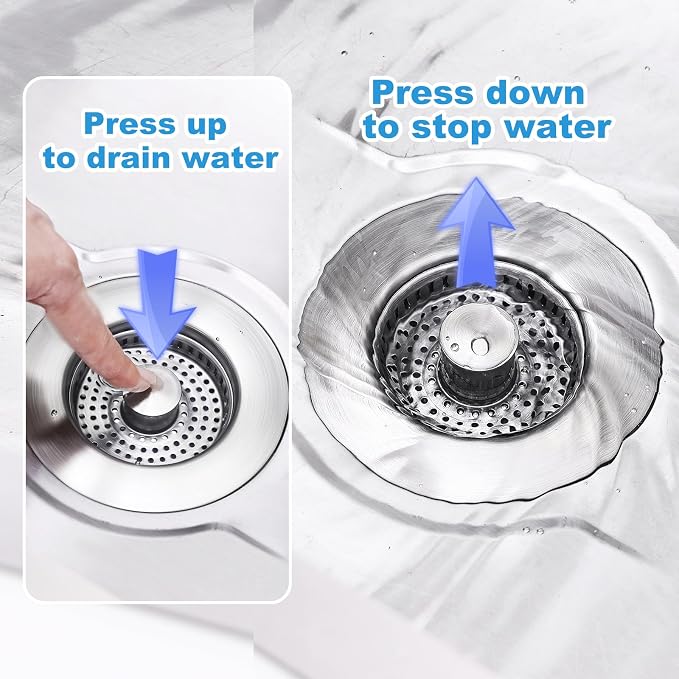 2 Pack Kitchen Sink Drain Strainer & Stopper - Image 5