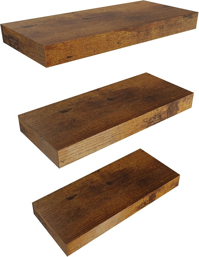 Floating Shelves for Wall Decor Set of 3, 15 Inch Wall Mounted Floating Shelf - Image 7
