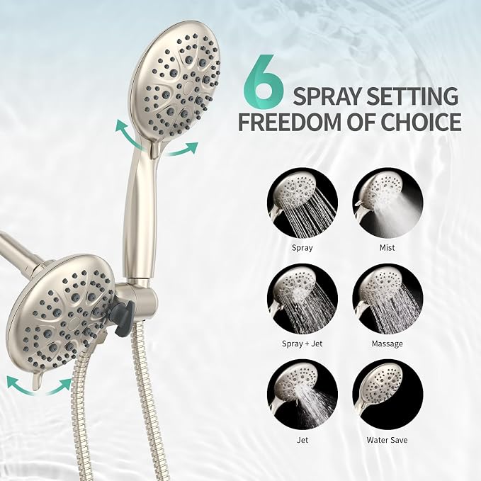 SR SUN RISE Shower System with Handheld Shower and Rain Shower Combo Set High - Image 4