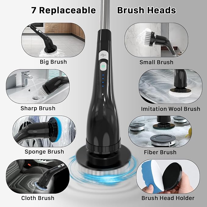 Electric Spin Scrubber, Cordless Cleaning Brush, Shower Scrubber - Image 5