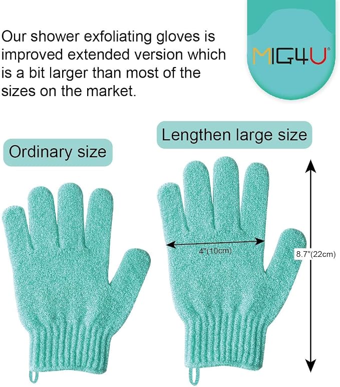 MIG4U Shower Exfoliating Scrub Gloves, Bathing Gloves Body Wash Dead Skin - Image 3