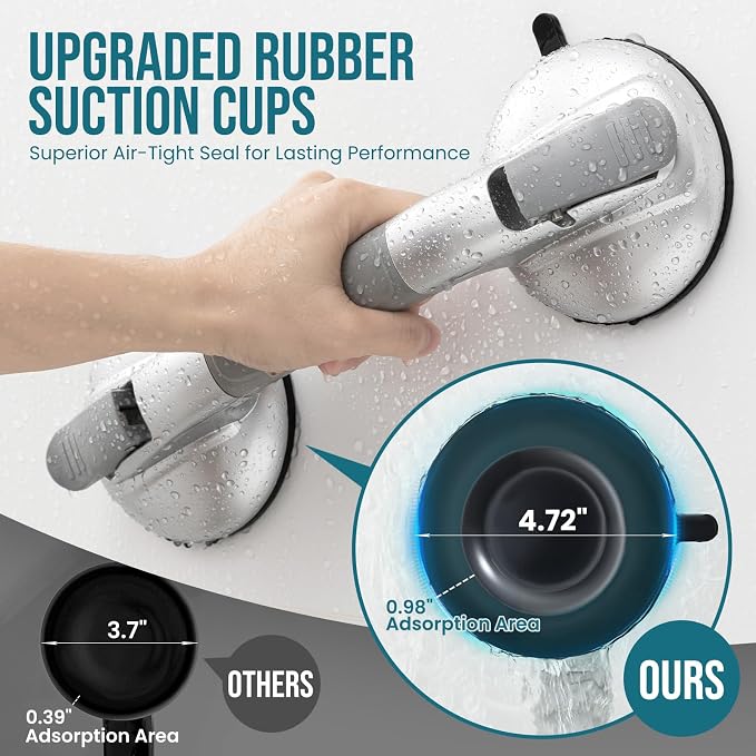 TAILI Grab Bars for Bathtubs and Showers, Shower Handles for Elderly Suction - Image 5