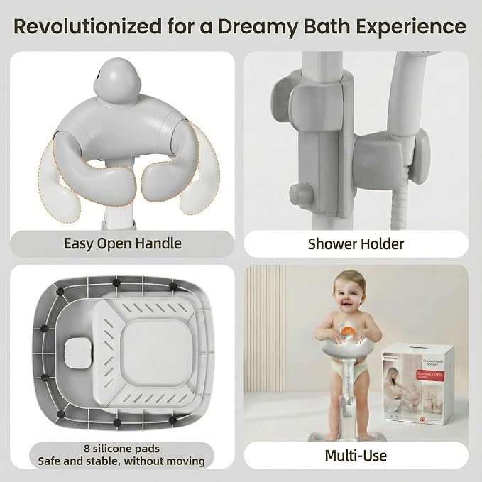 Baby Bath Stand with Built-in Seat - Image 5
