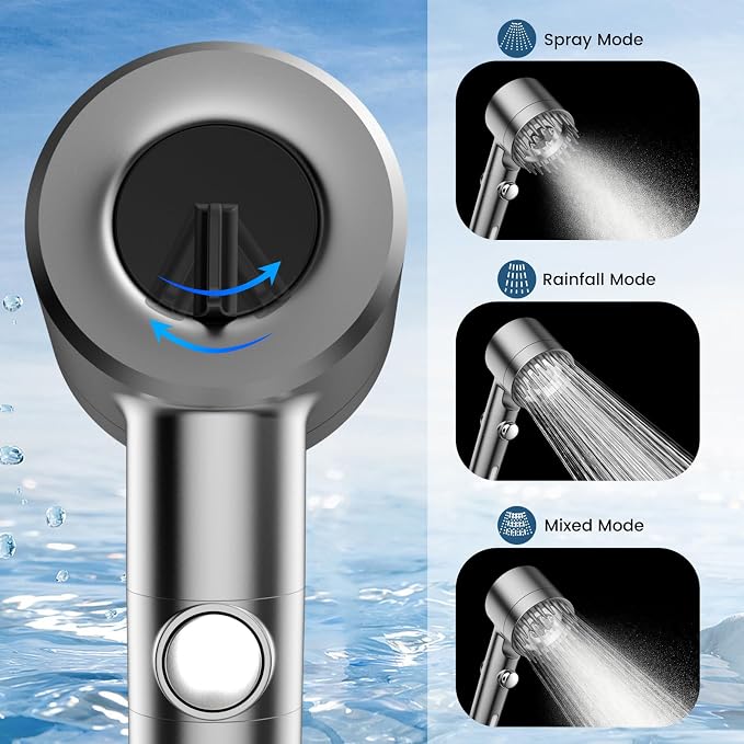 Filtered Shower Head with Handheld, High Pressure Water Flow and Multiple Spray - Image 4