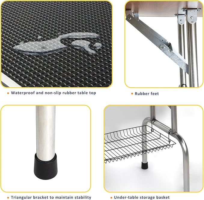 ROOMTEC 46" Dog Grooming Table, Foldable Home Pet Bathing Station - Image 4