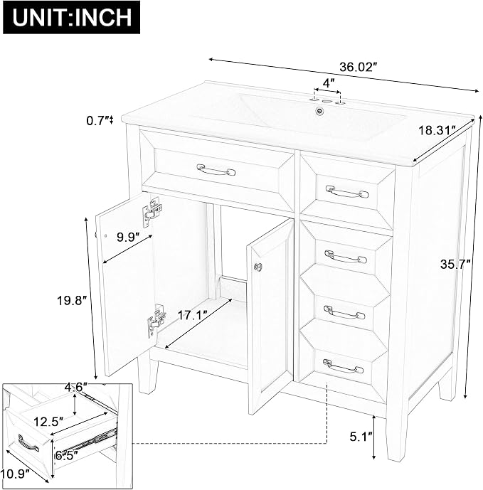 Favfurish 36" Bathroom Vanity - Image 2