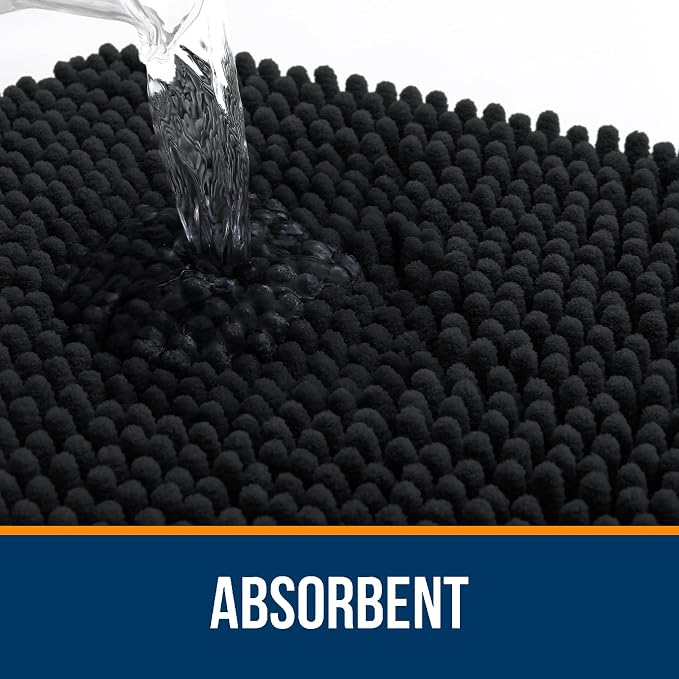 OLANLY Bathroom Rugs 59x20, Extra Soft Absorbent Chenille Bath Rugs, Rubber - Image 4