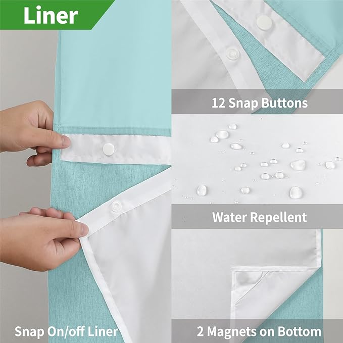 Stall No Hooks Needed Linen Textured Shower Curtain - Image 6