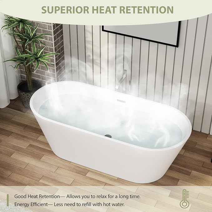 67" Acrylic Freestanding Bathtub - Image 6