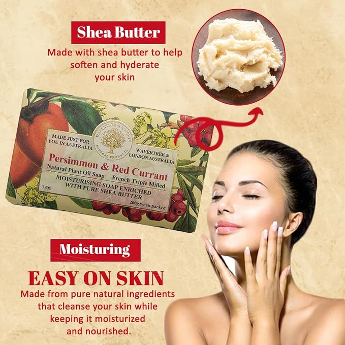 Wavertree & London Persimmon & Red Currant Scented Natural Soap Bars, 7 oz - Image 4