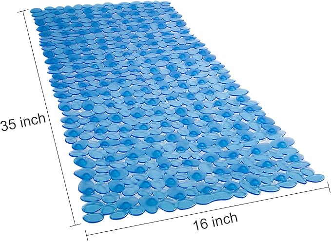 WELTRXE Non Slip Bathtub Mat, 35 x 16 Inches Bathroom Pebbles Shower Mat - Image 5
