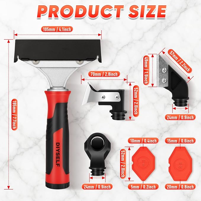 DIYSELF Caulking Tool, 4 in 1 Caulk Remover Tool - Image 6