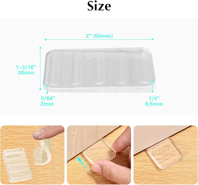 8 Pcs Table Wedge Clear Shim, Plastic Shims Levelers Adjustable Blocks - Image 2