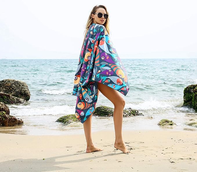 4Monster Microfiber Beach Towel Quick Dry, Super Absorbent Lightweight Travel - Image 5