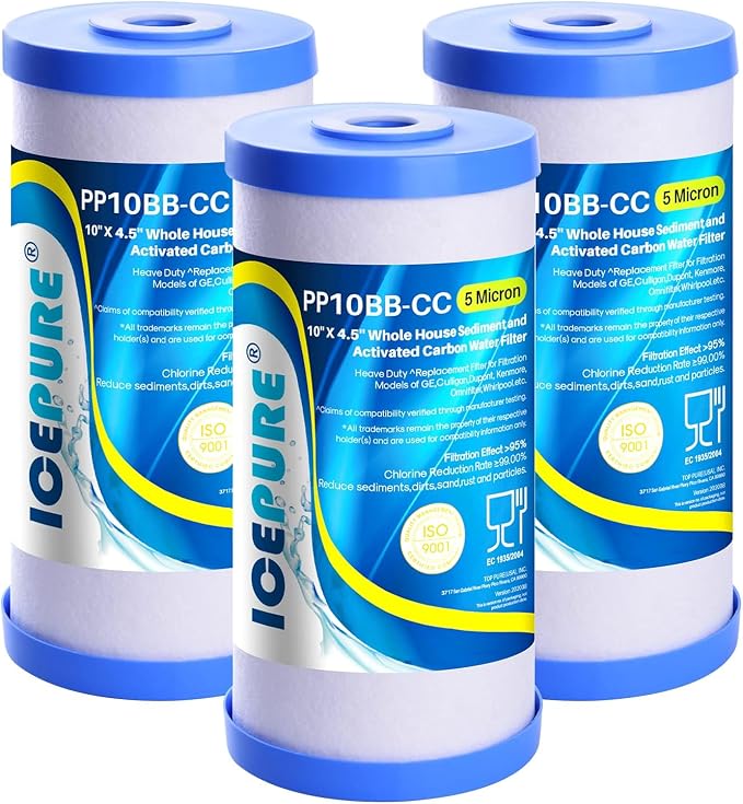 ICEPURE 5 Micron 10" x 4.5" Whole House Water Filter Compatible by ICEPURE