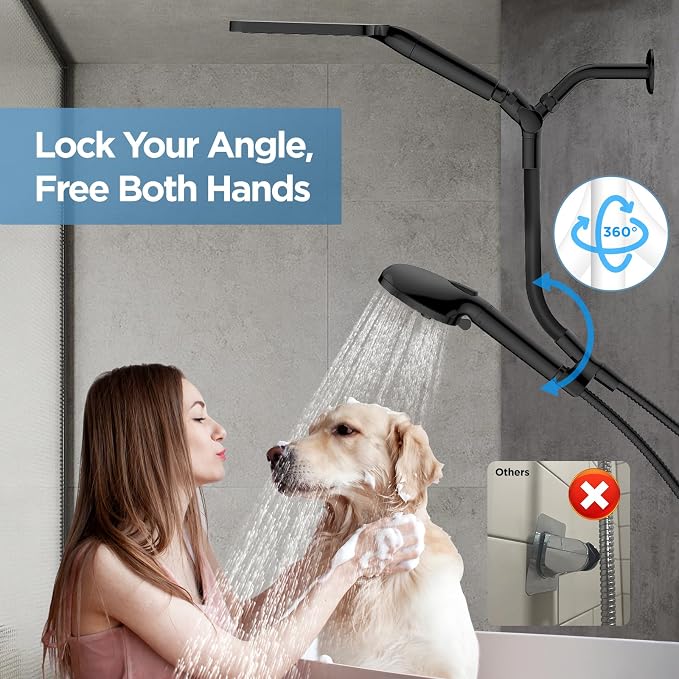 MakeFit Dual Filtered Rain Shower Head Combo, High Pressure Handheld Shower Head - Image 3